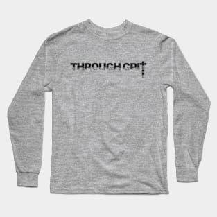 Through Grit We Grow  - Cross Emblem Long Sleeve T-Shirt